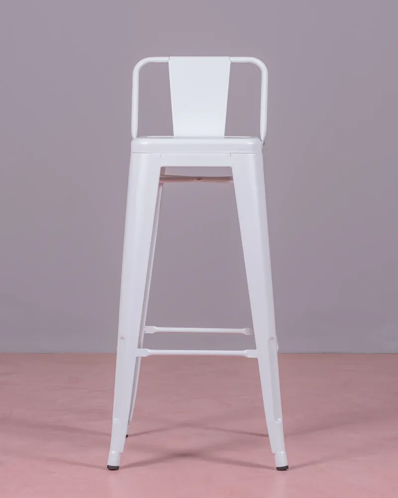 Tabouret industriel en métal avec dossier bas (76cm) | Magasin Dream Nest