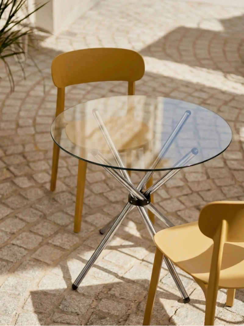 Round steklena kuhinjska miza (90 cm) - Round NEST DREAM - 1