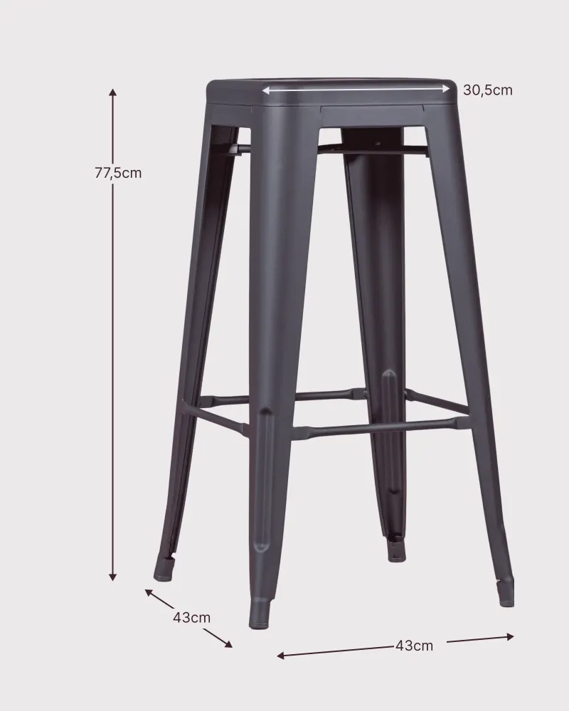 Tabouret en métal et acier laqué (76cm) | Magasin de meubles Nest Dream