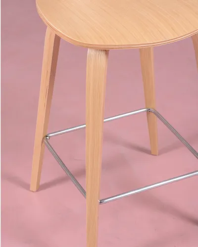 Cherner Scandinavian kitchen stool in curved natural wood | Free Shipping