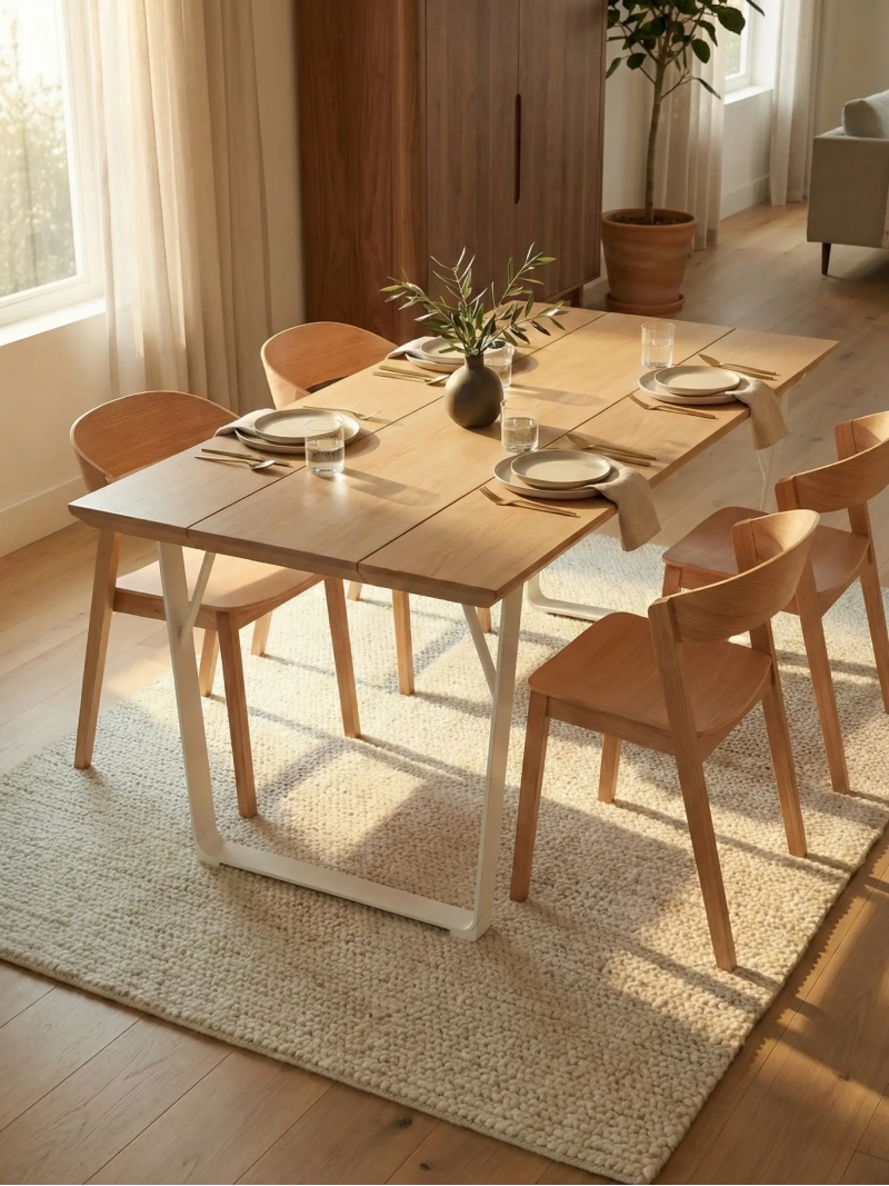 Rechthoekige eettafel in essen en staal - Sophie NEST DREAM - 1