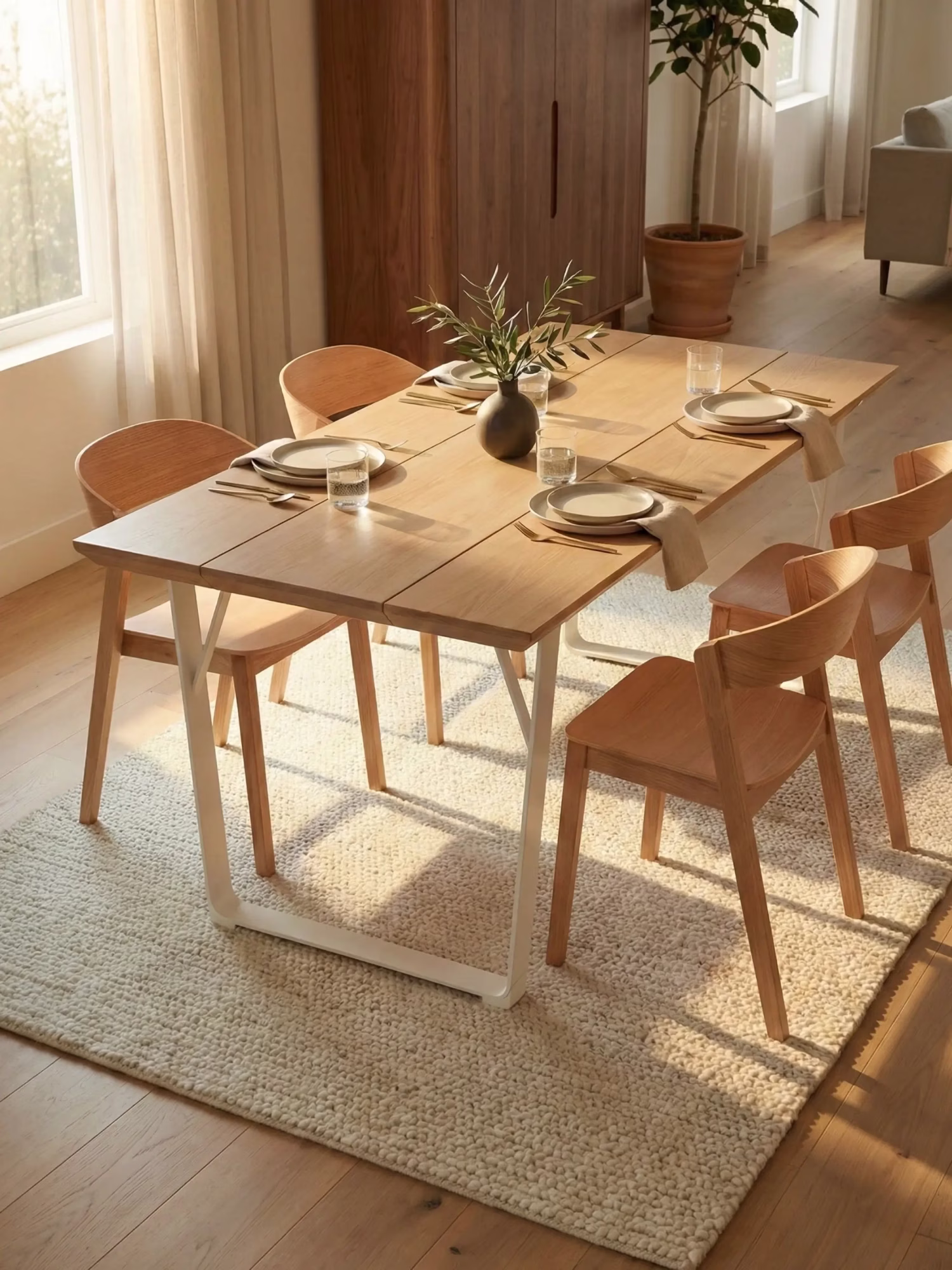 Rektangulärt matbord i ask och stål - Sophie NEST DREAM - 1