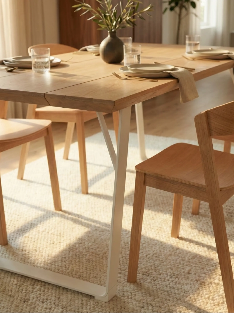 Mesa de jantar retangular em cinza e aço - Sophie NEST DREAM - 1