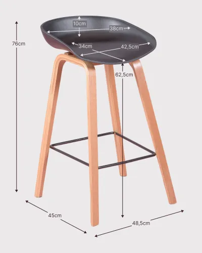 Tabouret Daxer au design nordique avec pieds en hêtre | Nest Dream