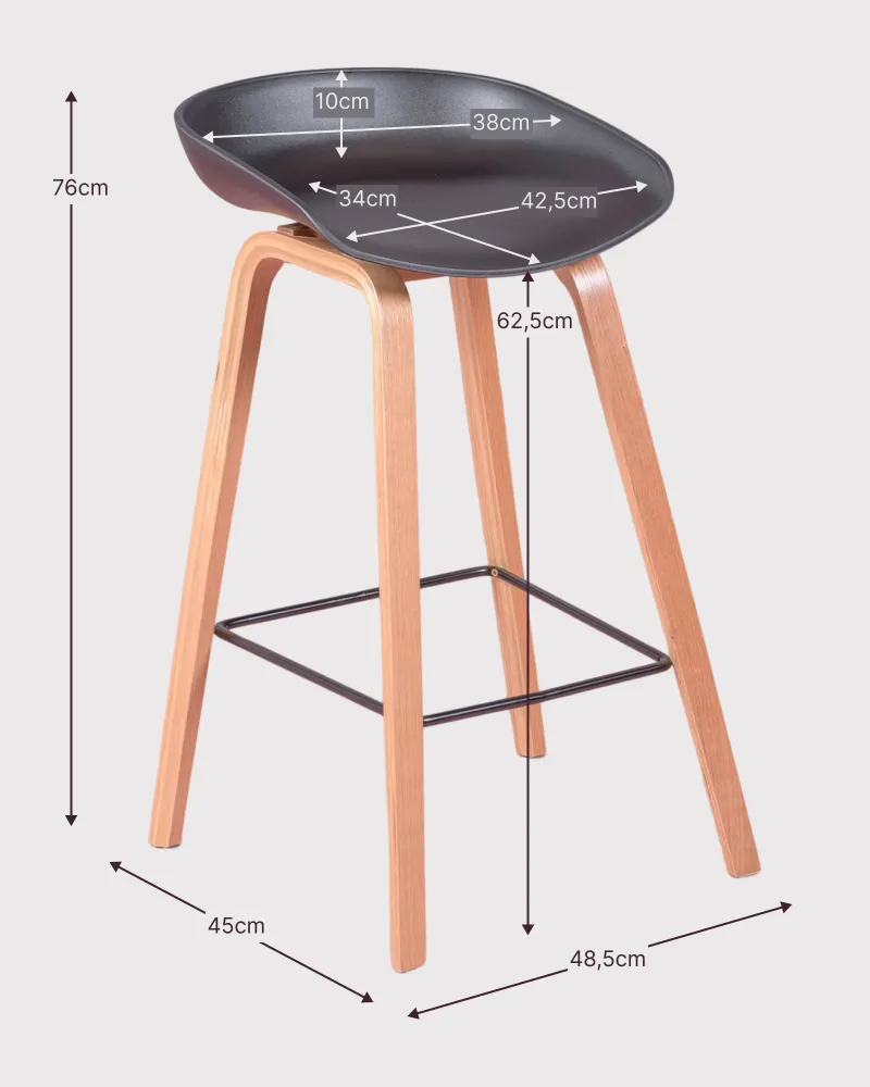 Sgabello Daxer dal design nordico con gambe in faggio | Nest Dream