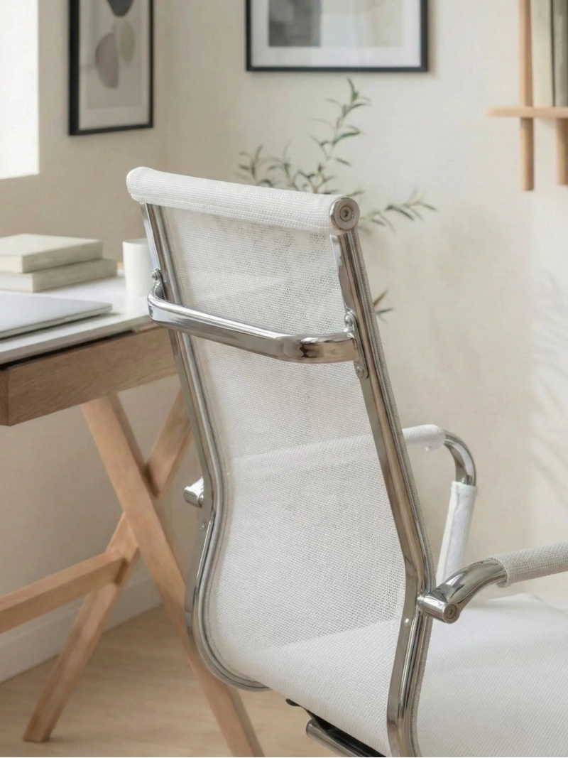 Sedia per sala riunioni con schienale basso in rete di fibra traspirante - Alu NEST DREAM - 15