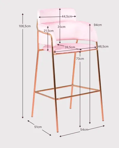 Taburet de design Cruiser cu tapițerie din catifea | Nest Dream