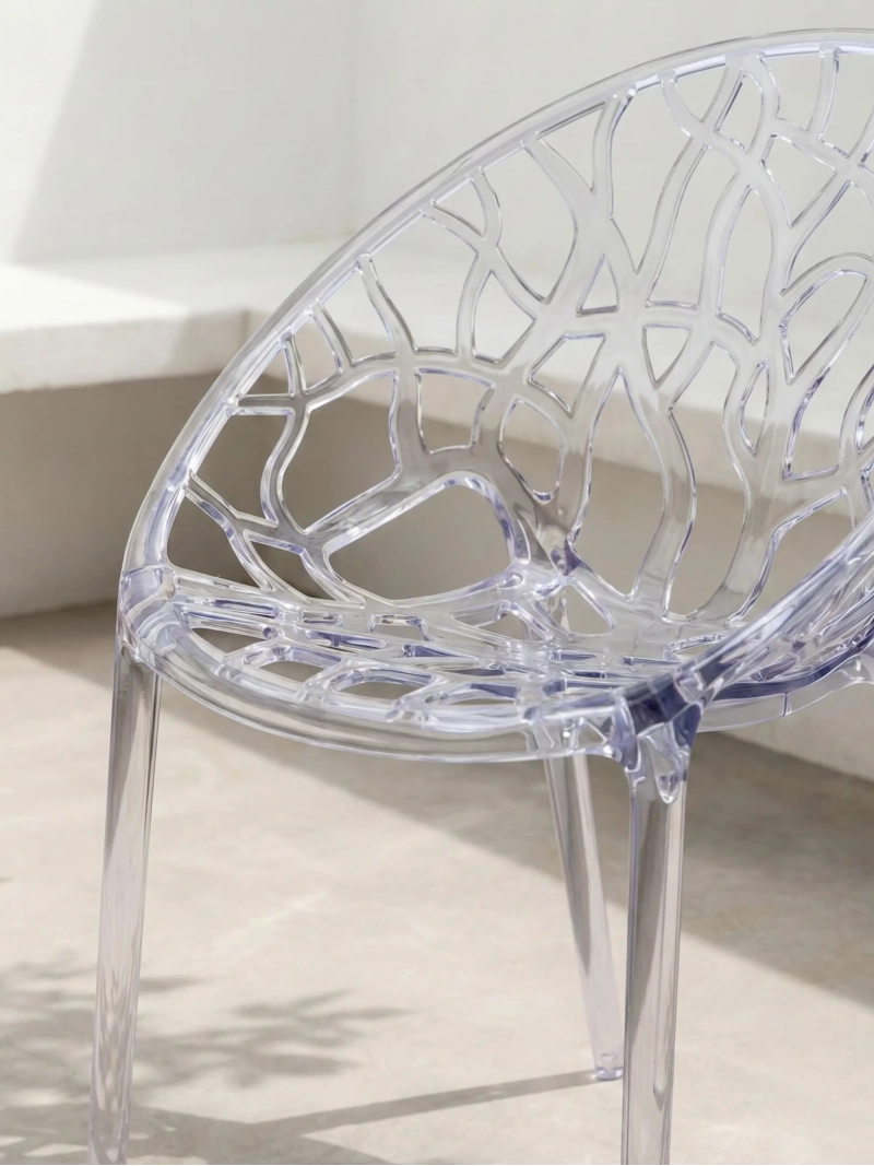 Designstol i transparent polykarbonatplast, der er velegnet til udendørs brug Chrystal NEST DREAM - 4