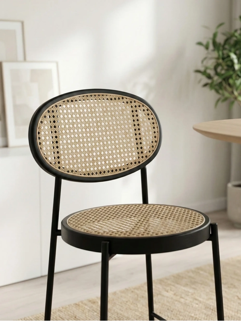 skammel vintage med klassisk design i naturlig rattan (65 cm) North NEST DREAM - 5