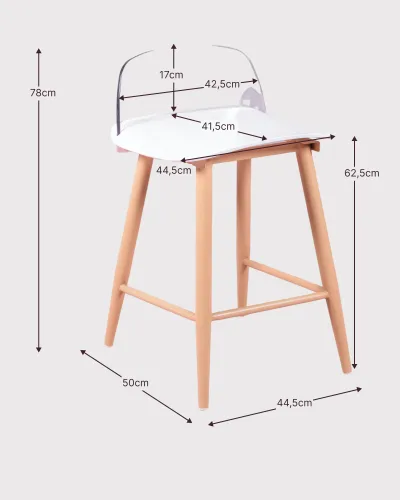 Nordic Paris stool with backrest | Nest Dream Furniture Store