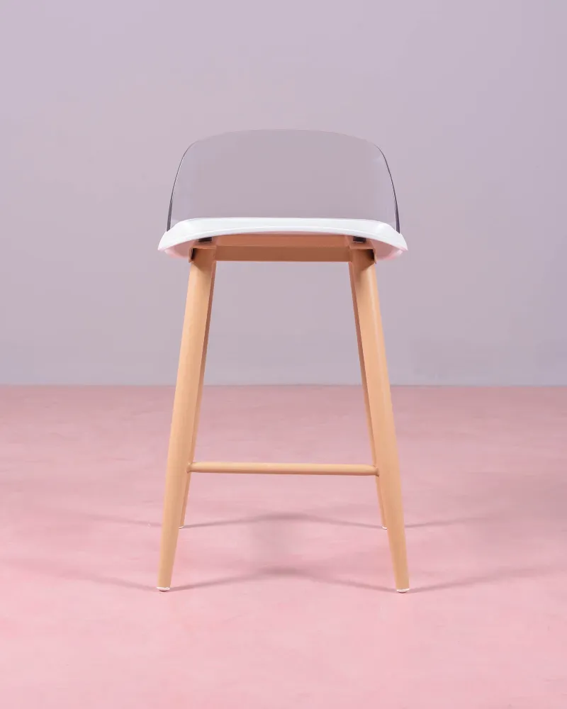 Tabouret nordique avec dossier transparent (63cm) | Magasin Dream Nest