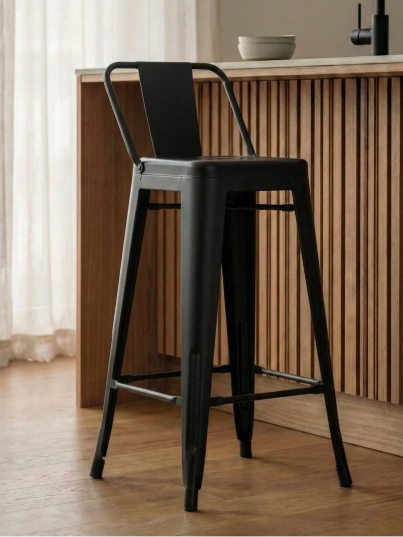 Industriel metalskammel med lavt ryglæn (66 cm) - Bistro NEST DREAM - 13