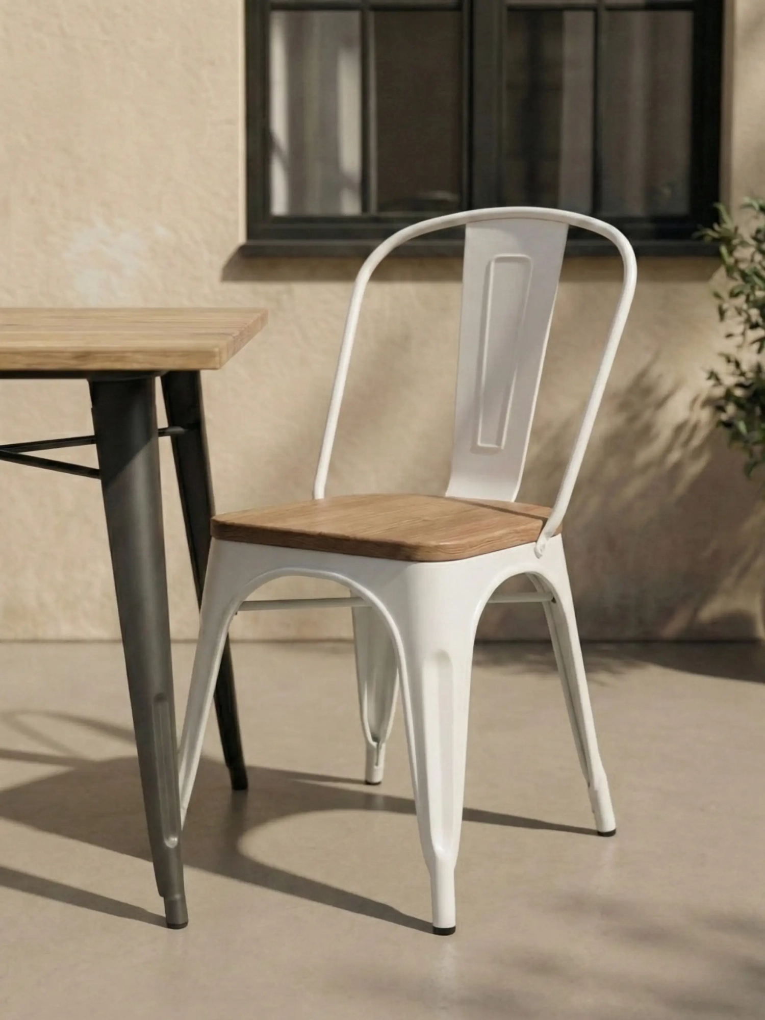 Metallstol med sits i almträ - Bistro NEST DREAM - 10