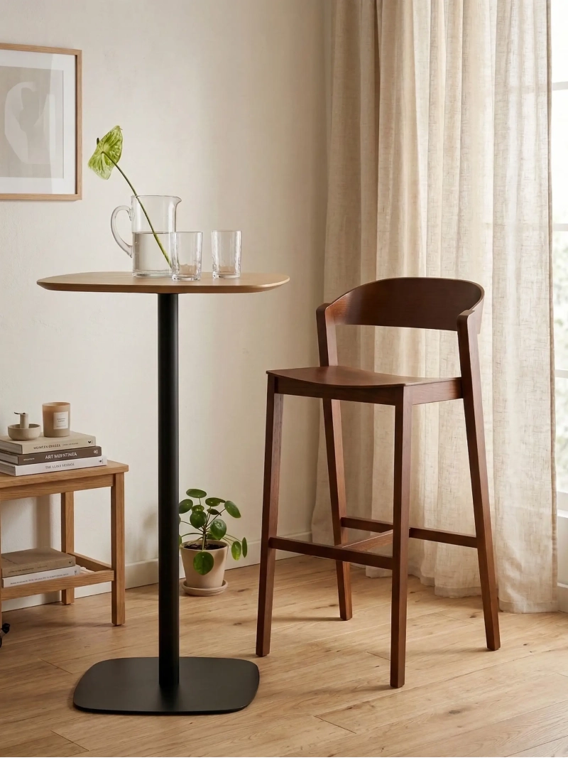 sgabello Scandinavo alto in rovere e noce - Soho NEST DREAM - 23