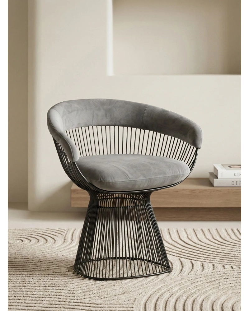 Fauteuil design en velours avec structure en acier - Albert NEST DREAM - 1