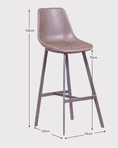 Tabouret industriel rétro 76cm | conception vintage | Livraison gratuite