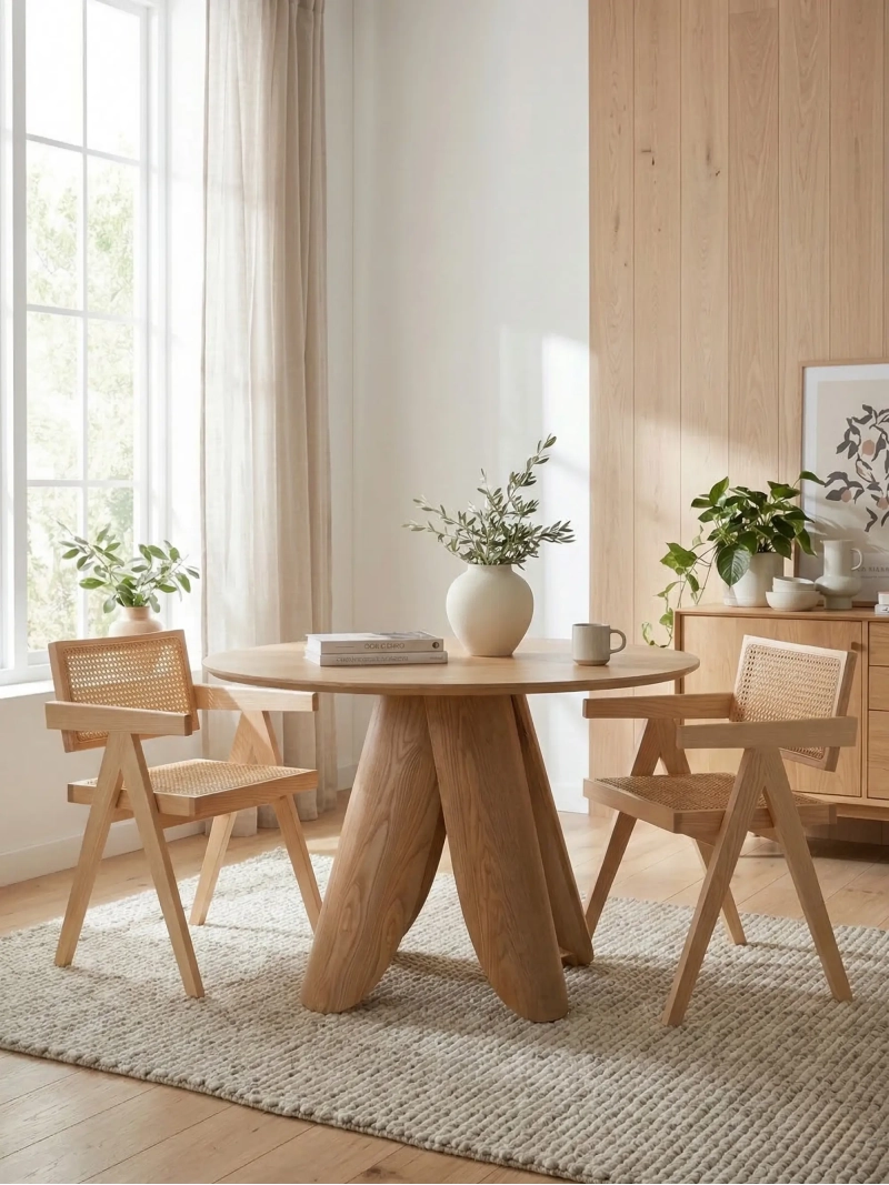 Klassieke stoel met armleuningen in naturel rotan en essenhout - Inklapbaar Compass NEST DREAM - 1