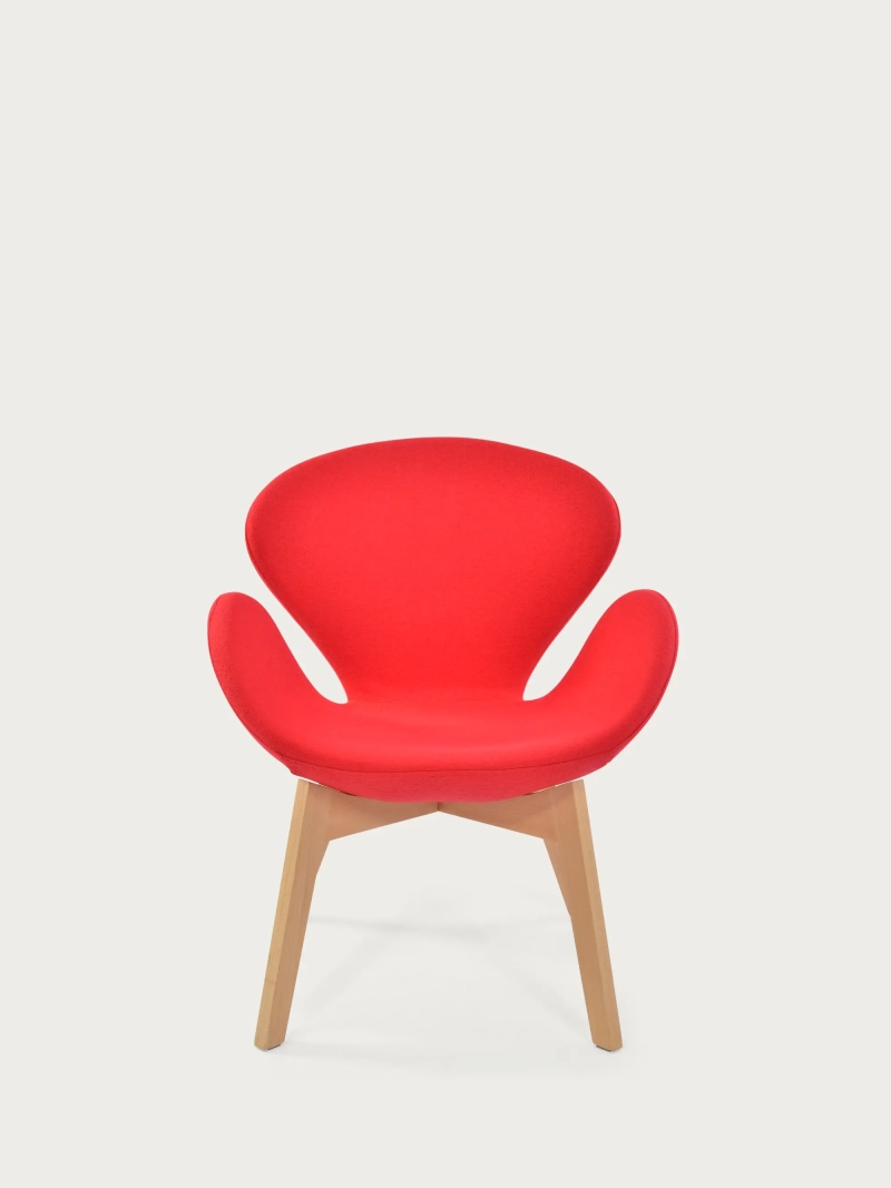 Nordic designerski fotel z podstawą z drewna jesionowego - Swart NEST DREAM - 1