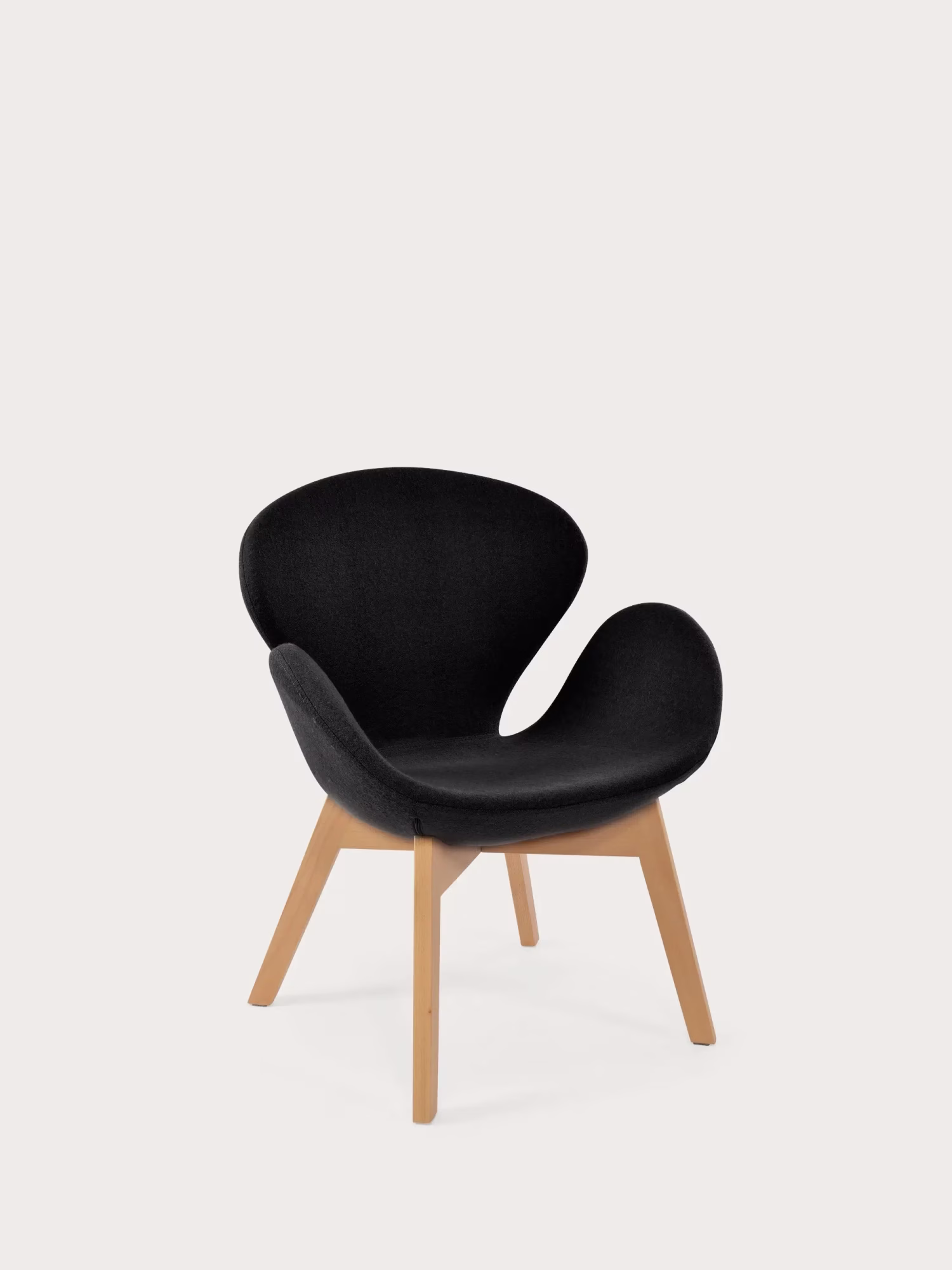 Nordic fauteuil design avec base en bois de frêne - Swart NEST DREAM - 11