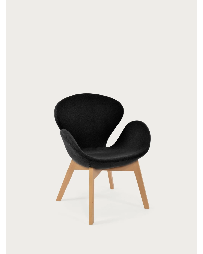 Nordic designerski fotel z podstawą z drewna jesionowego - Swart NEST DREAM - 11