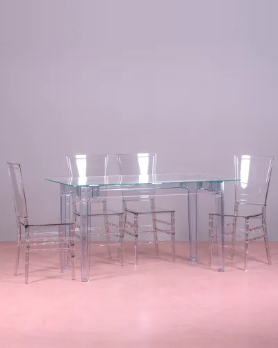 Pack Ghost Table 120cm And 4 Felipe Ghost Chairs -Free shipping- Nest Dream