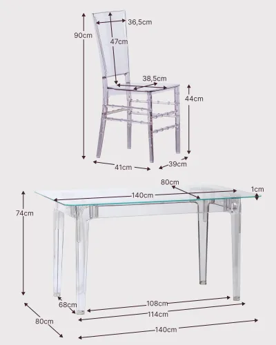 Pacote Mesa Fantasma 120cm E 4 Cadeiras Felipe Fantasma | Frete grátis | Nest Dream