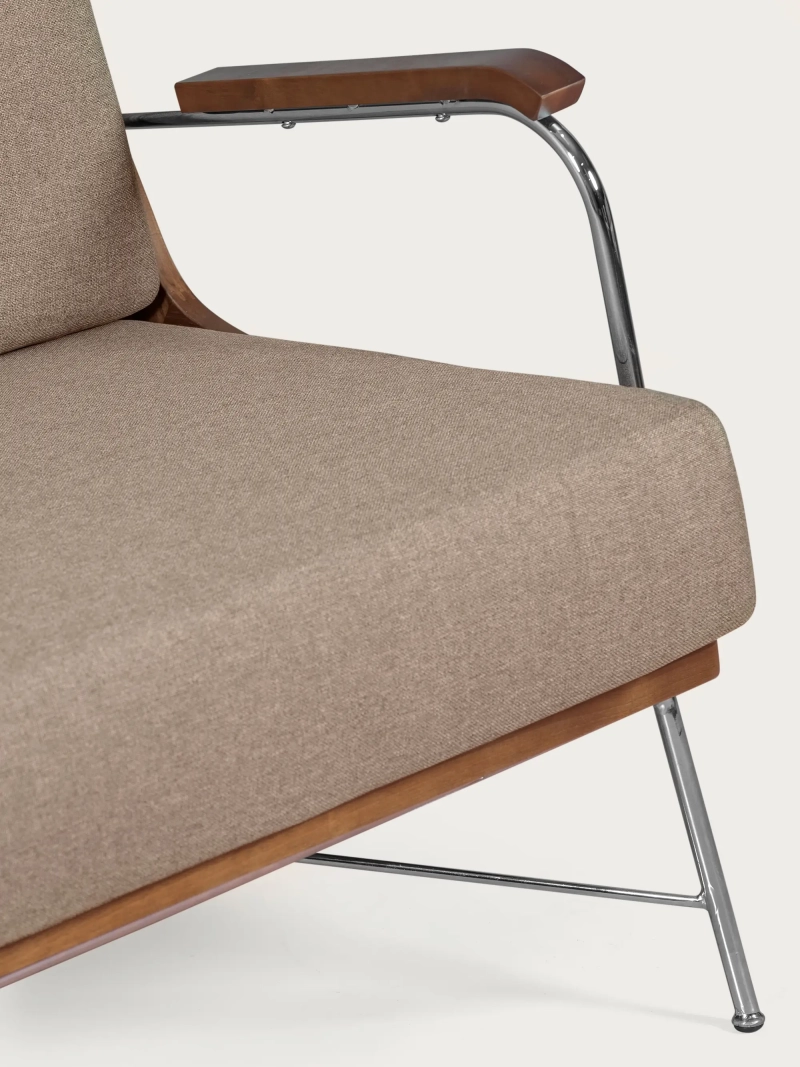 Industrial sofa in walnut wood and cotton upholstery - Daneu NEST DREAM - 5
