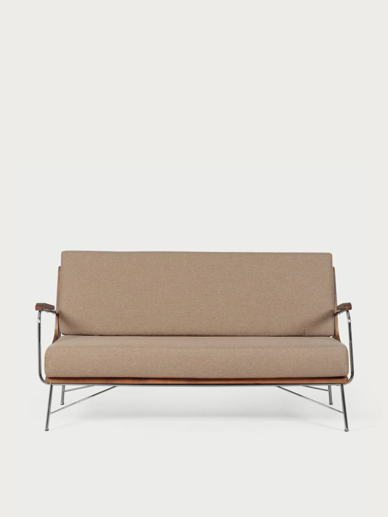 Industrial sofa in walnut wood and cotton upholstery - Daneu NEST DREAM - 1