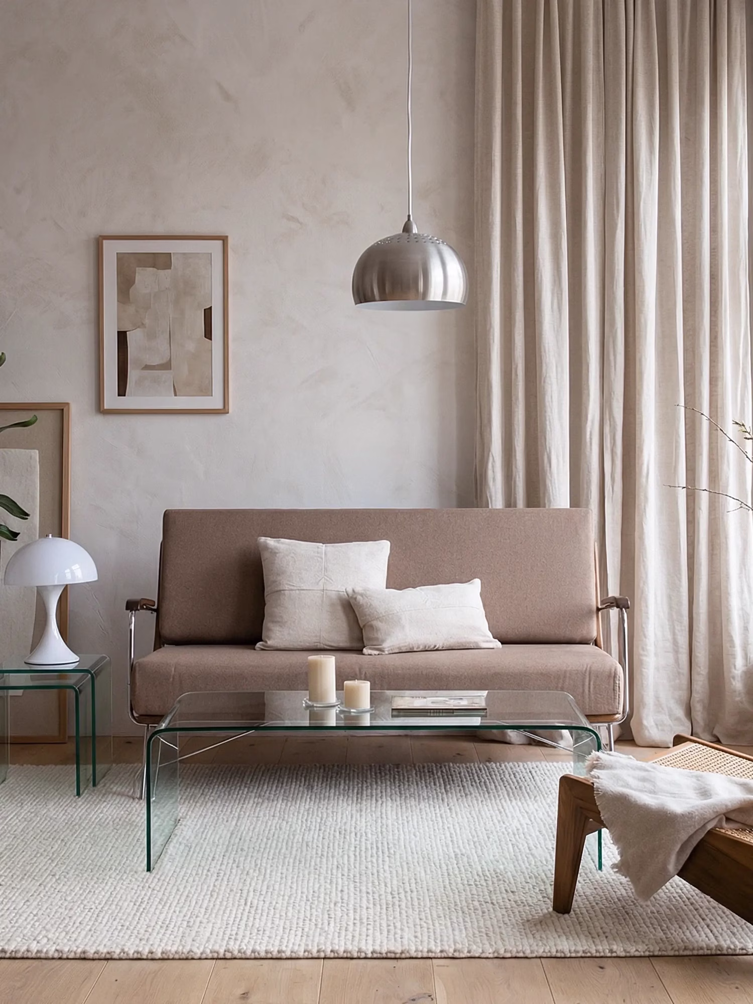 Industriel sofa i valnøddetræ og bomuldsbetræk - Daneu NEST DREAM - 1
