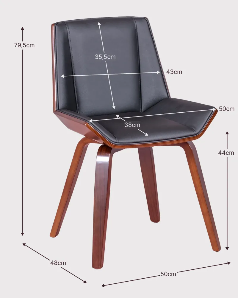 Nordic designer chair in dark wood | Free Shipping | Nest Dream