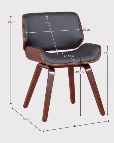 Sötét fa szék párnával | Nordic Chairs - Ingyenes szállítás