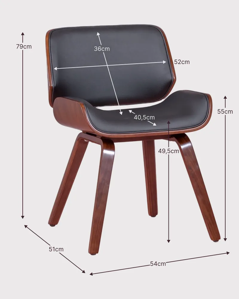 Sedia in legno scuro con cuscino | Sedie Scandi - Spedizione gratuita