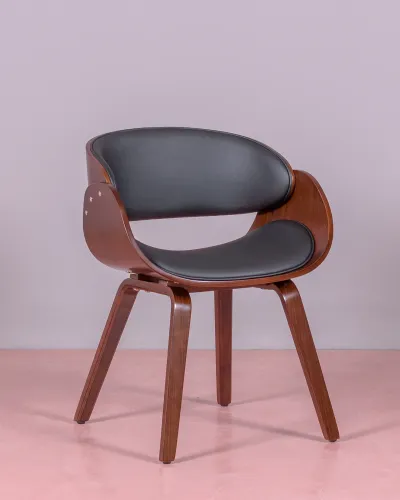 Scandinavische fauteuil met kunstleren kussen | Geen verzendkosten