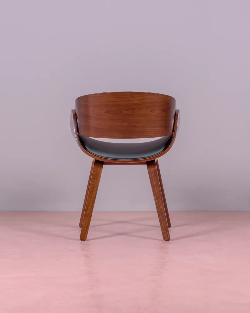 Scandinavische fauteuil met kunstleren kussen | Geen verzendkosten