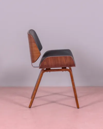 Tmavá drevená stolička s vankúšom | Nordic Chairs - doprava zdarma