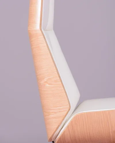 Chaise de bureau à dossier haut en bois d'érable et similicuir | Livraison gratuite