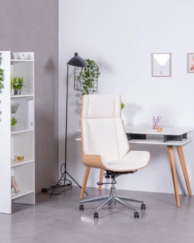 Silla oficina con respaldo alto de madera arce | Envío gratis