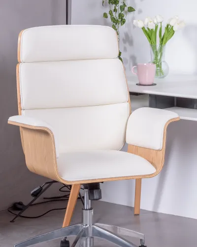 Office chair for executives in light maple | Free Shipping