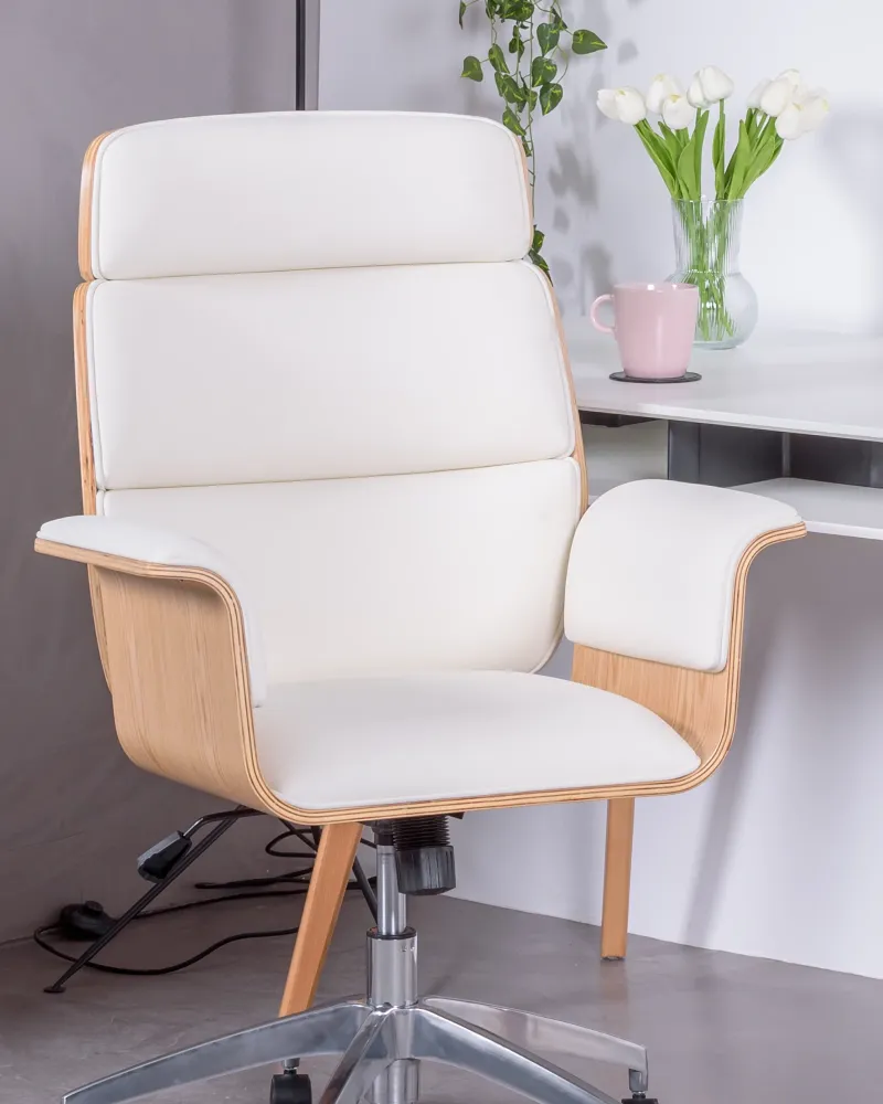 Office chair for executives in light maple | Free Shipping