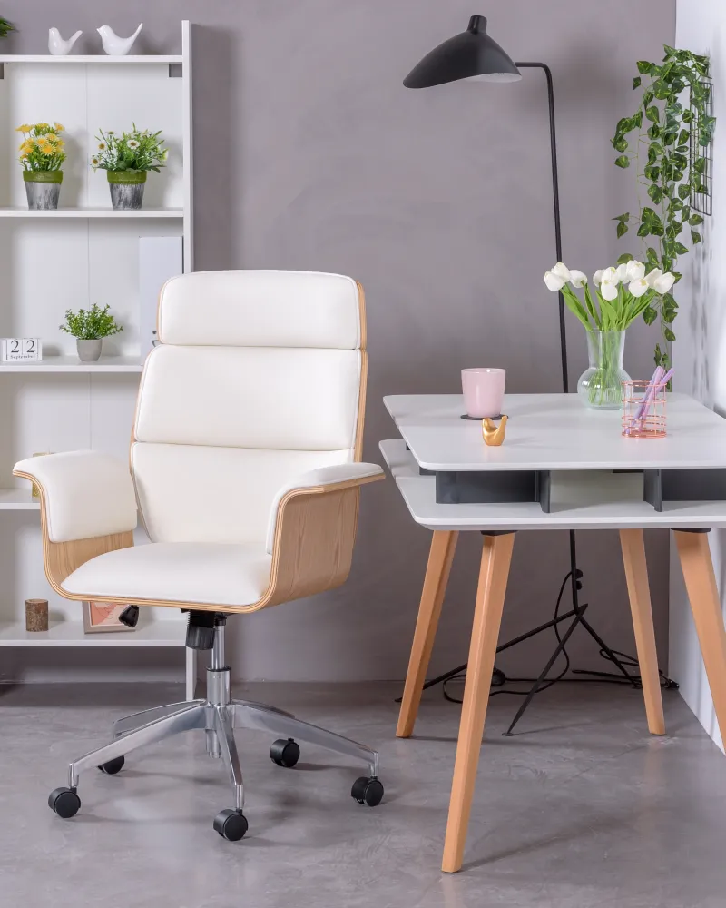 Office chair for executives in light maple | Free Shipping