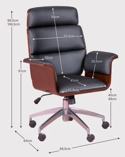 Office chair for executives in light maple | Free Shipping