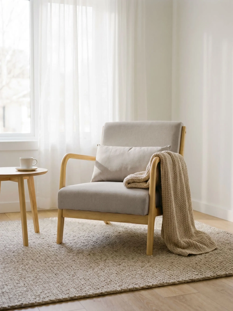 Fotoliu nordic Colmar cu pernă lombară | Nest Dream