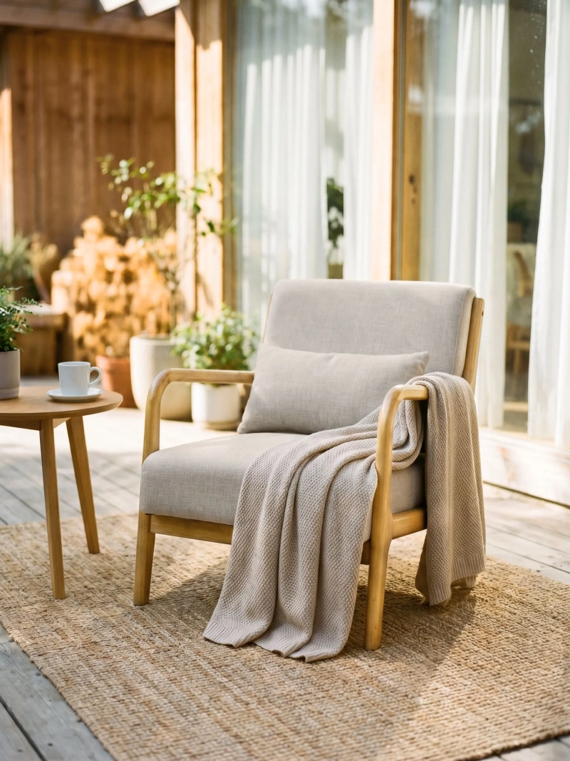Sessel Skandinavisch Colmar mit Lendenkissen | Nest Dream