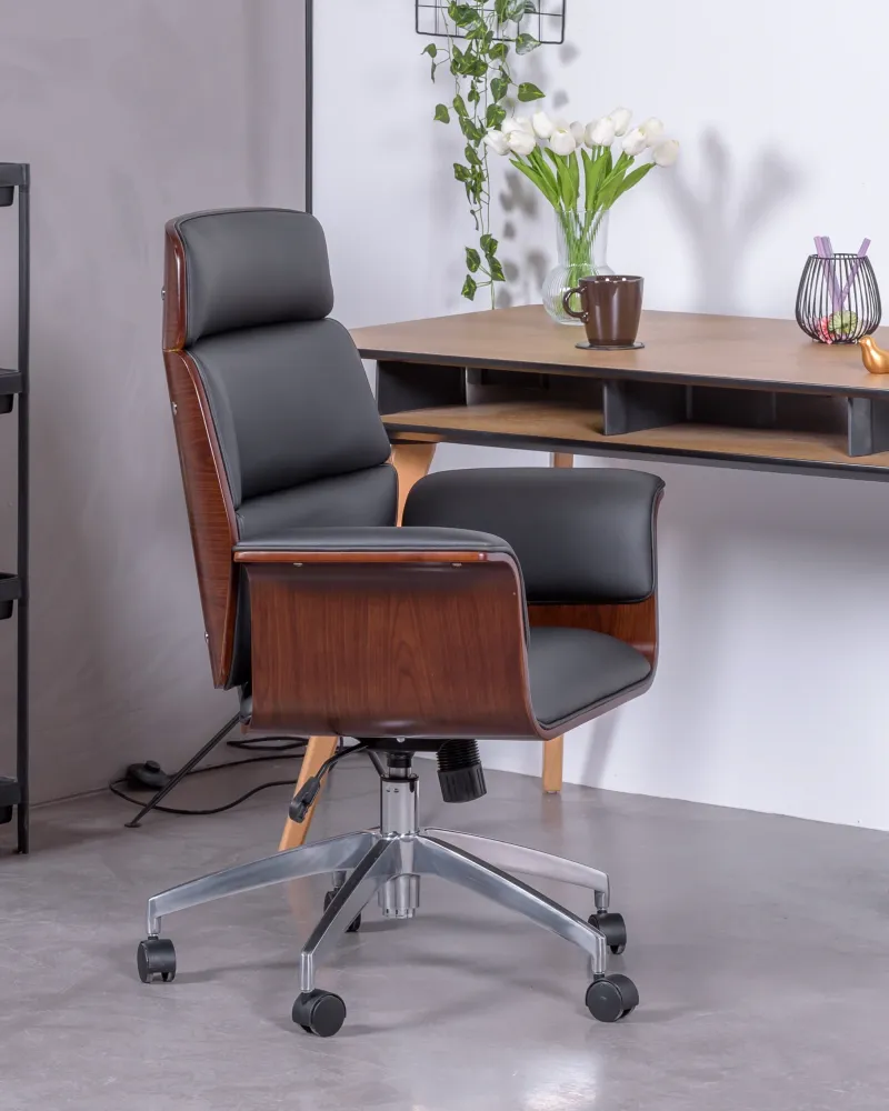 Office chair for executives in dark wood | Free shipping