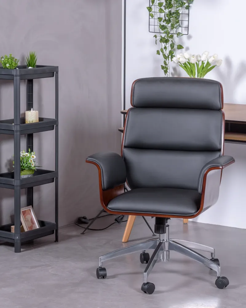 Office chair for executives in dark wood | Free shipping