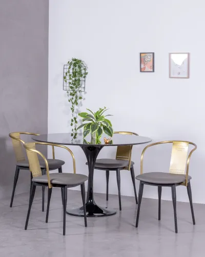 Industrial chair in gold steel and with cushion | Metal Chairs | Nest Dream