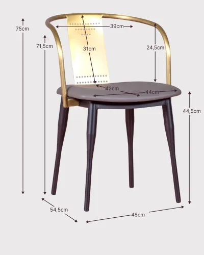 Industrial chair in gold steel and with cushion | Metal Chairs | Nest Dream