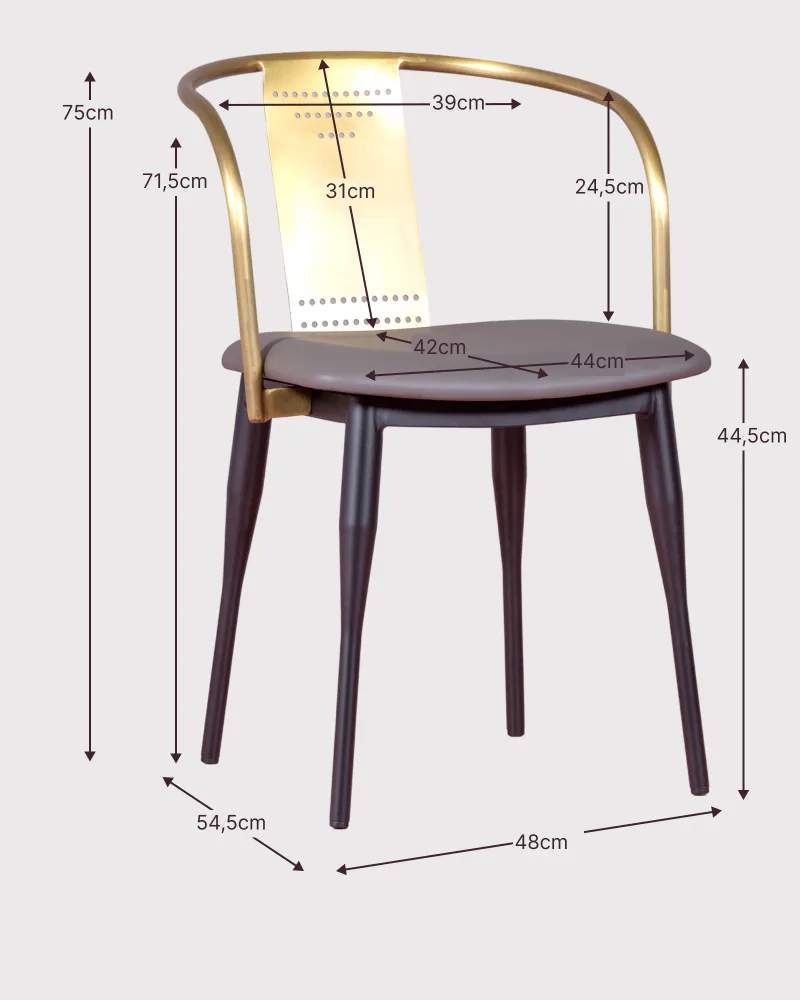 Industriële stoel in goudstaal en met kussen | Metalen stoelen | Nest Dream