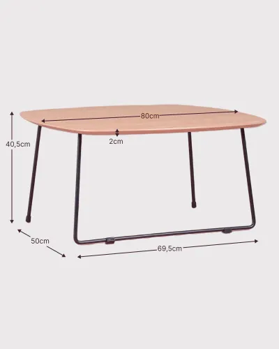 Mesa de centro cuadradada 80x80cm en madera de roble| Envío gratis