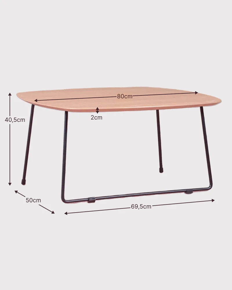 Square coffee table 80x80cm in oak wood | Free shipping